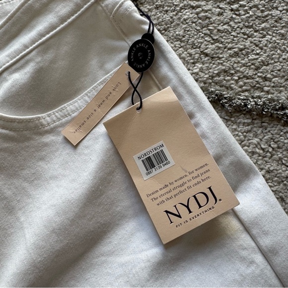 NYDJ  Teresa Wide Leg Ankle Jeans white cropped high rise 14 New - Picture 13 of 14